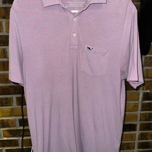 Vineyard Vines Men's Pink Polo Shirt